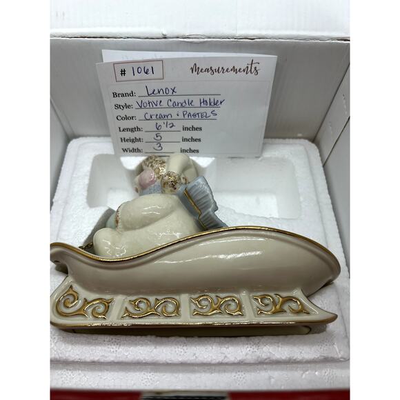 Lenox Christmas Snowlight Sleighlight Votive Snowman On Sled Candle Holder - Picture 5 of 5